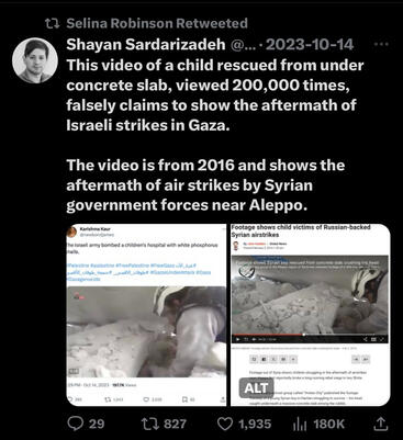 She has questioned the validity of pictures and videos depicting violence in Gaza despite continuously posting misinformation herself.